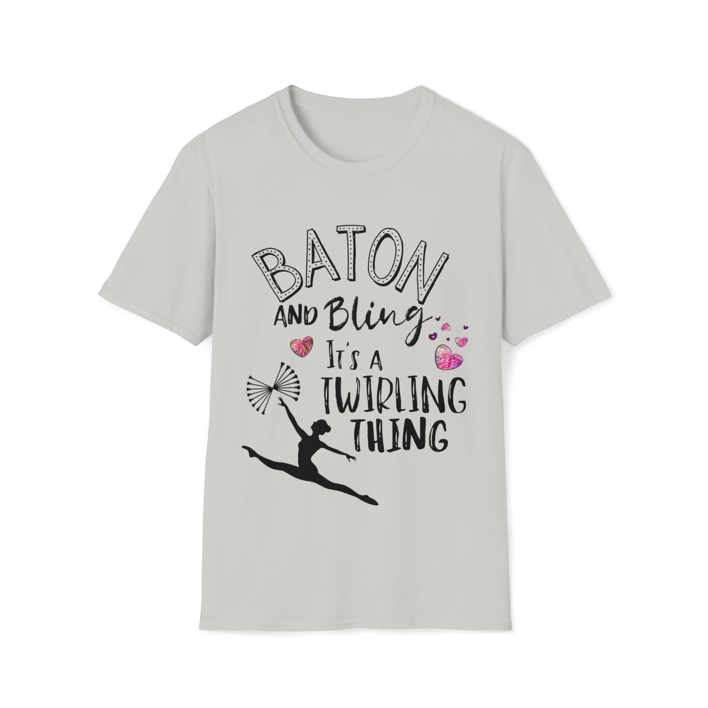 Baton and Bling It's a Twirling Thing Unisex Softstyle Gildan T-Shirt, Twirl Mom Gift, Baton Twirling T-Shirt