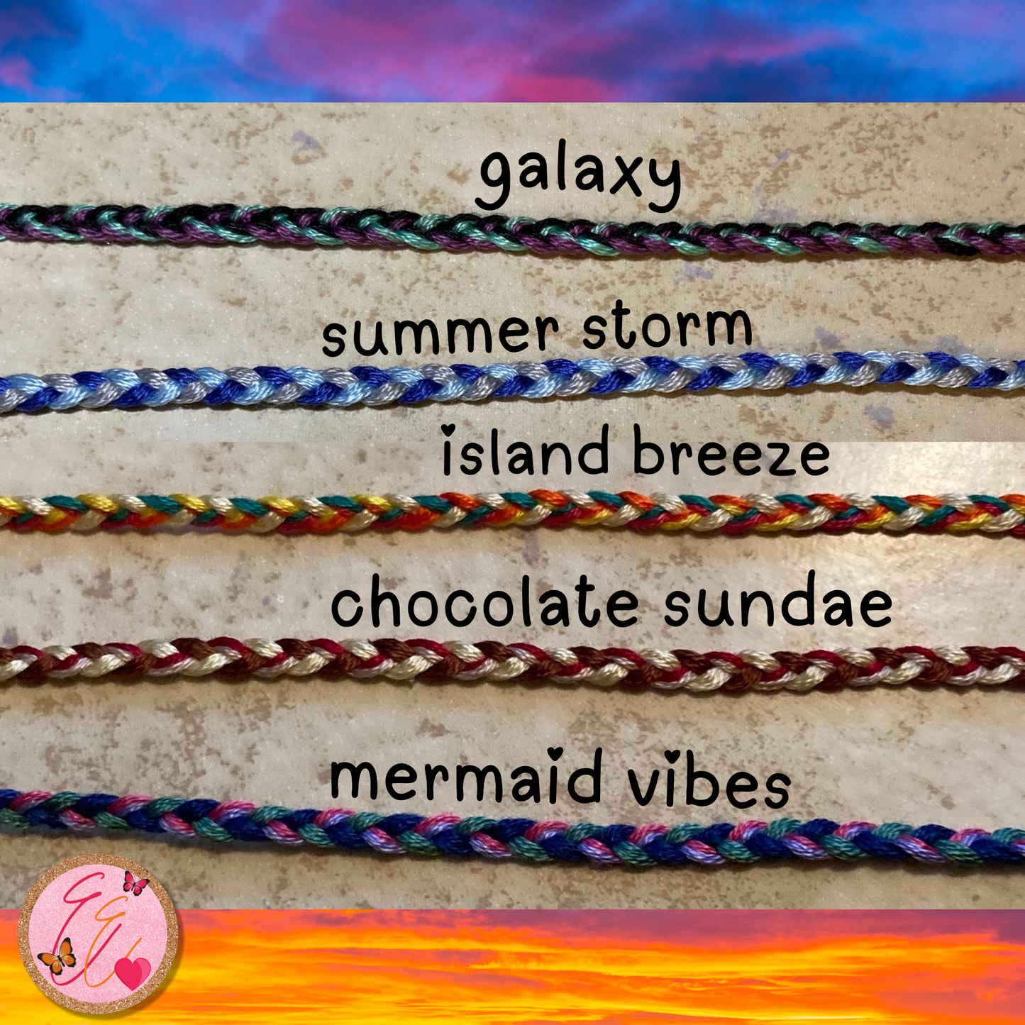 Custom Thread Braided Waterproof Anklets