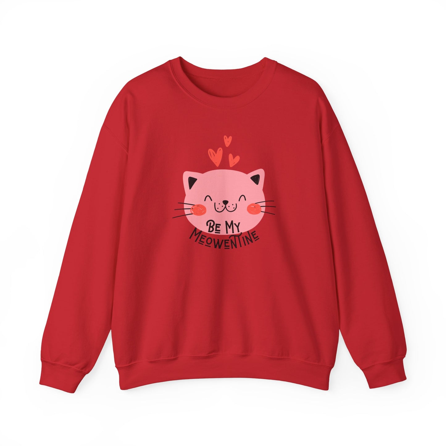 Be My Meowentine Valentines Day Unisex Heavy Blend Crewneck Sweatshirt, Cat Valentines Shirt, Gift for Her or Him for Valentines Day