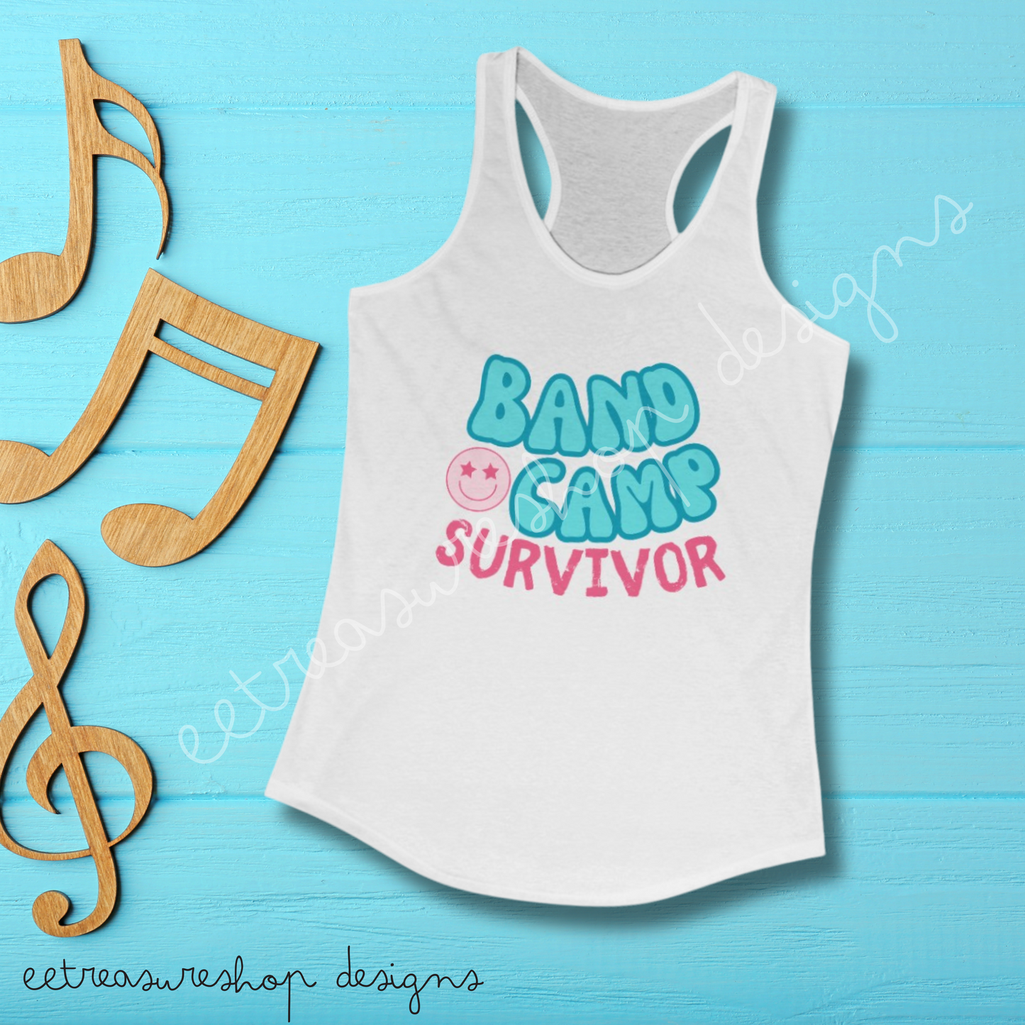 Band Camp Survivor Womens Ideal Racerback Tank, Marching Band Friend Birthday Gift