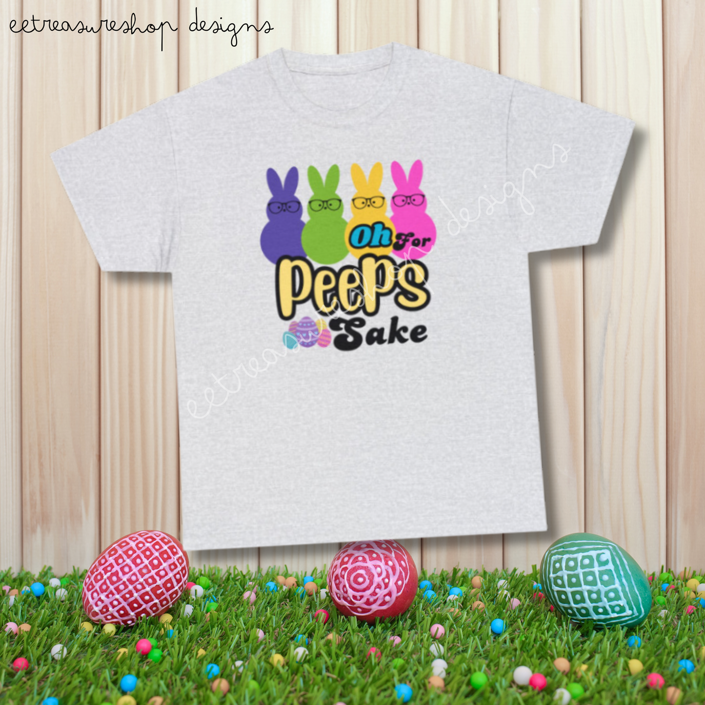 Oh For Peeps Sake Easter Unisex Heavy Cotton Tee, Cute Easter Gift for Daughter