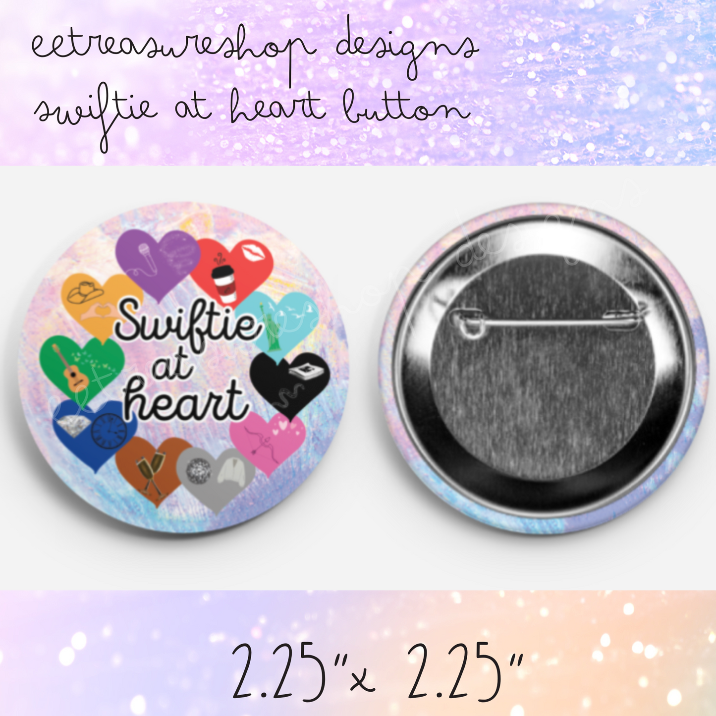 Swiftie at Heart Pinback Button, Taylor Swift Fan Pin
