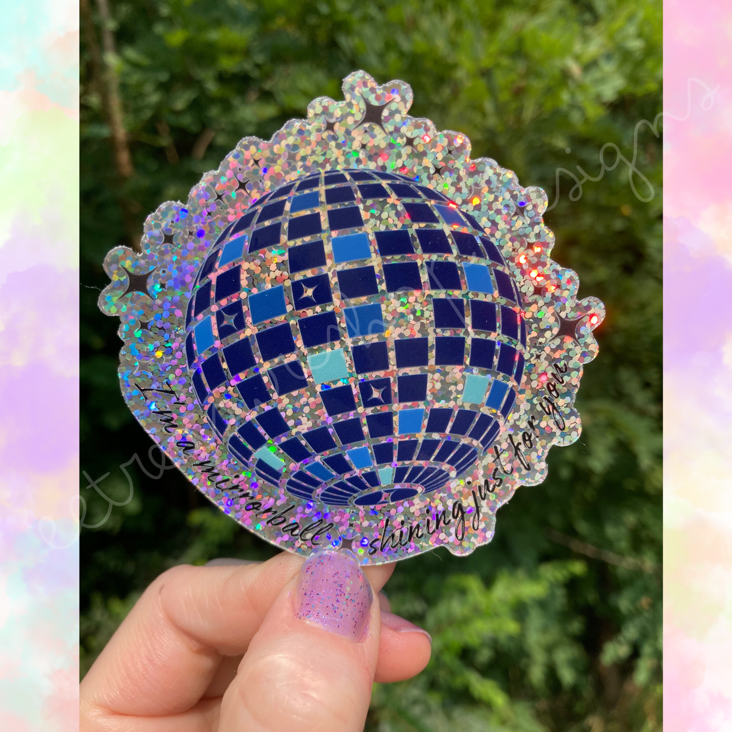 Swiftie Taylor Swift Inspired Mirrorball Holographic Glitter Waterproof Vinyl Sticker