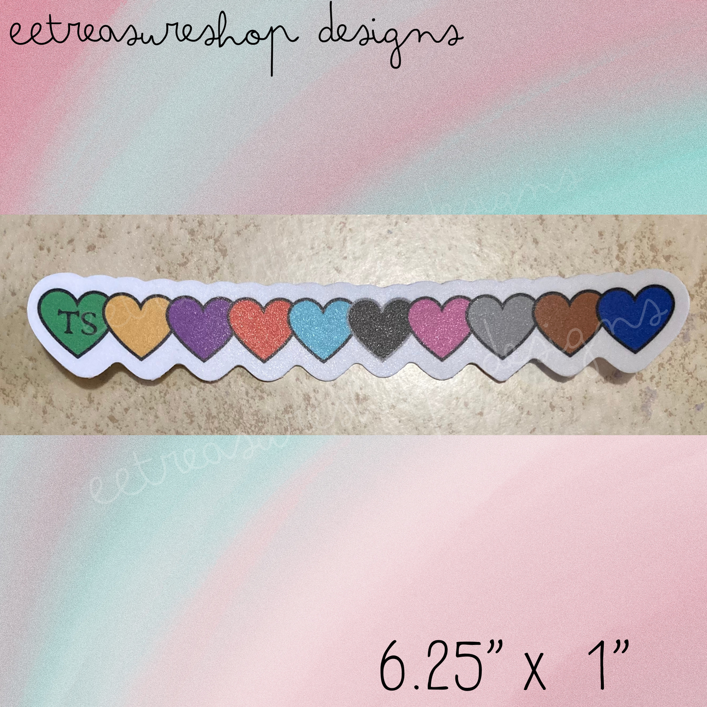 Swiftie Taylor Swift Inspired Eras Heart Waterproof Vinyl Sticker