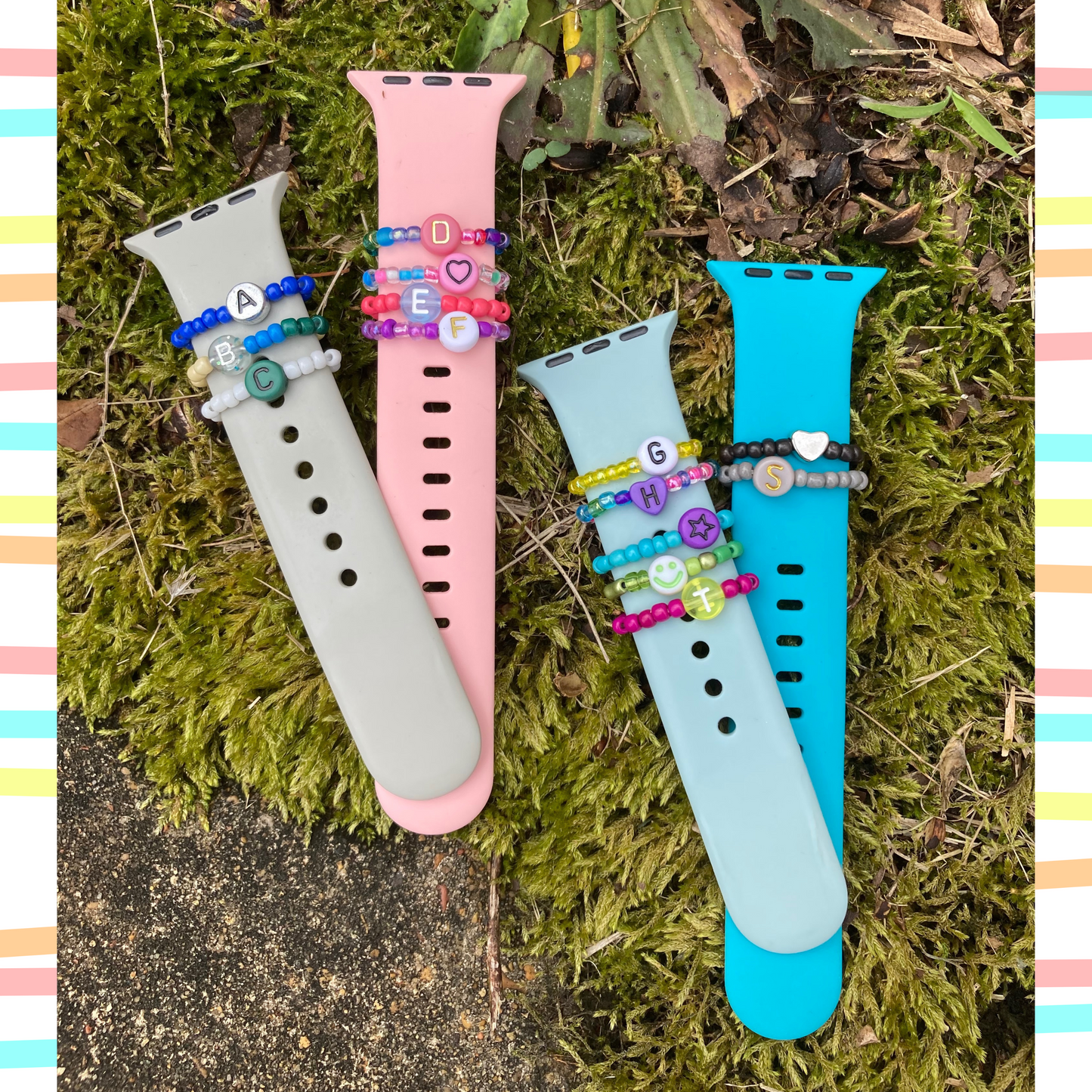 Custom Halo Watch Band Charms, Waterproof Apple Watch Charms