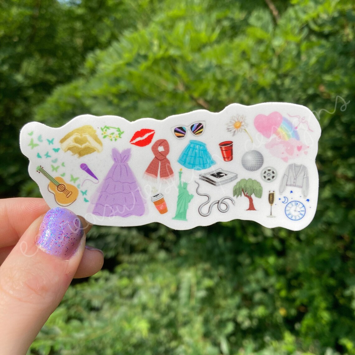 Swiftie Taylor Swift Inspired Waterproof Vinyl 8 Sticker Bundle