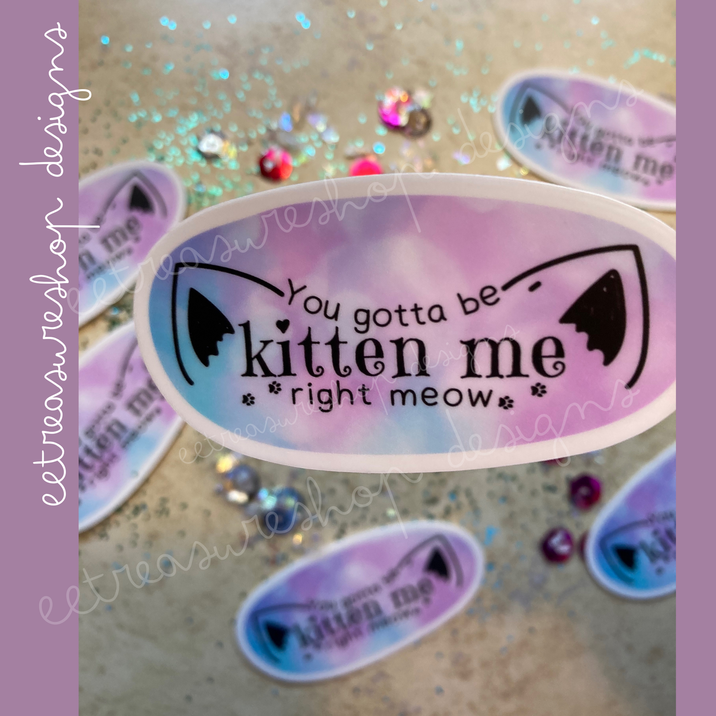 Cat Lover Vinyl Waterproof Stickers, 7 Sticker Bundle