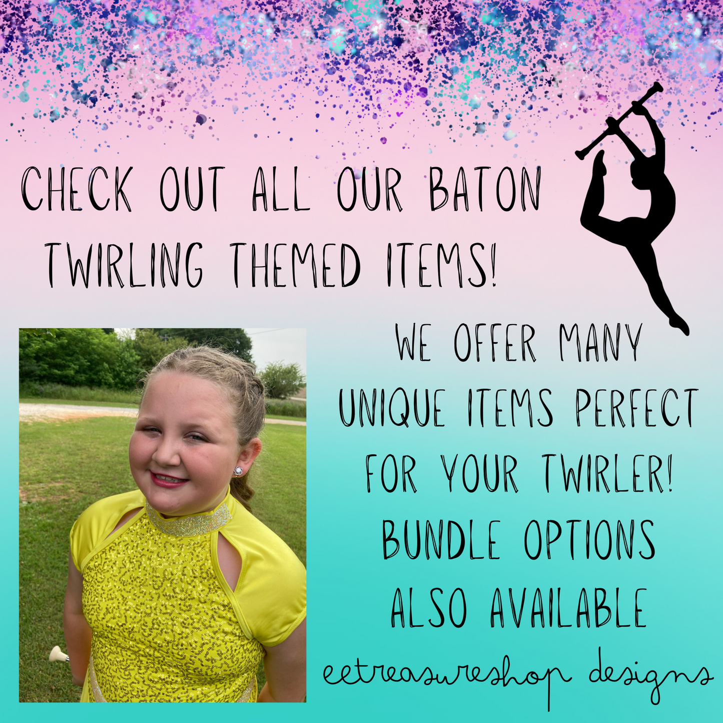 Baton Twirling Super Power Waterproof Vinyl Sticker
