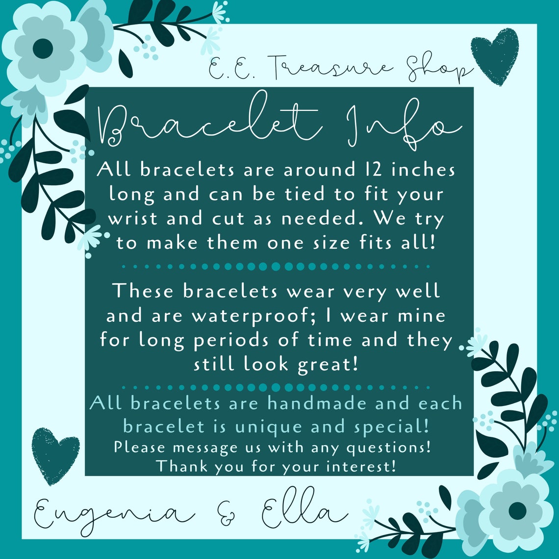 Custom Name Thread and Bead Friendship Bracelet