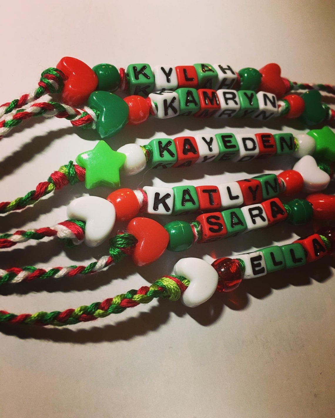 Custom Name Thread and Bead Friendship Bracelet