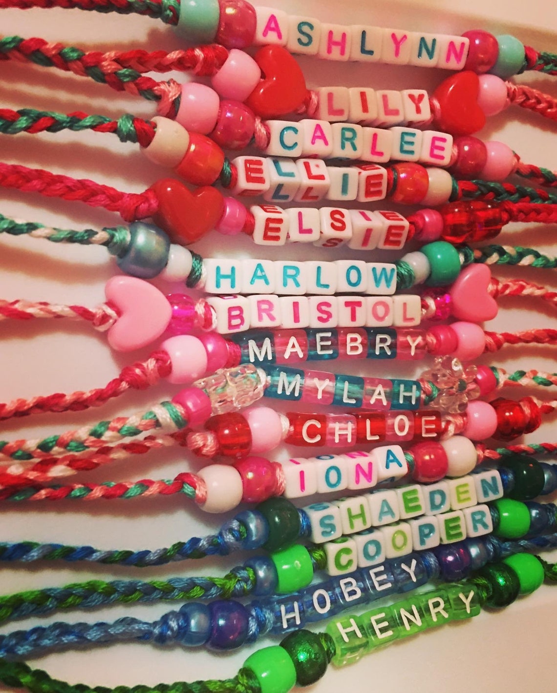 Custom Name Thread and Bead Friendship Bracelet