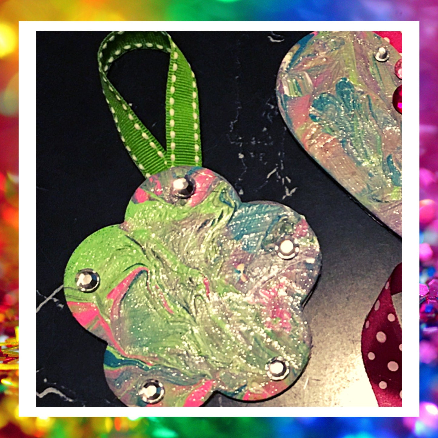 Handpainted Christmas Ornaments, Set of 4