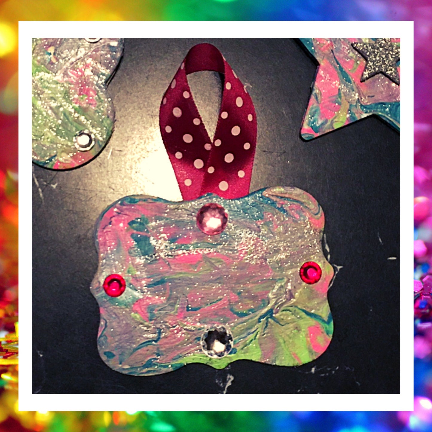 Handpainted Christmas Ornaments, Set of 4