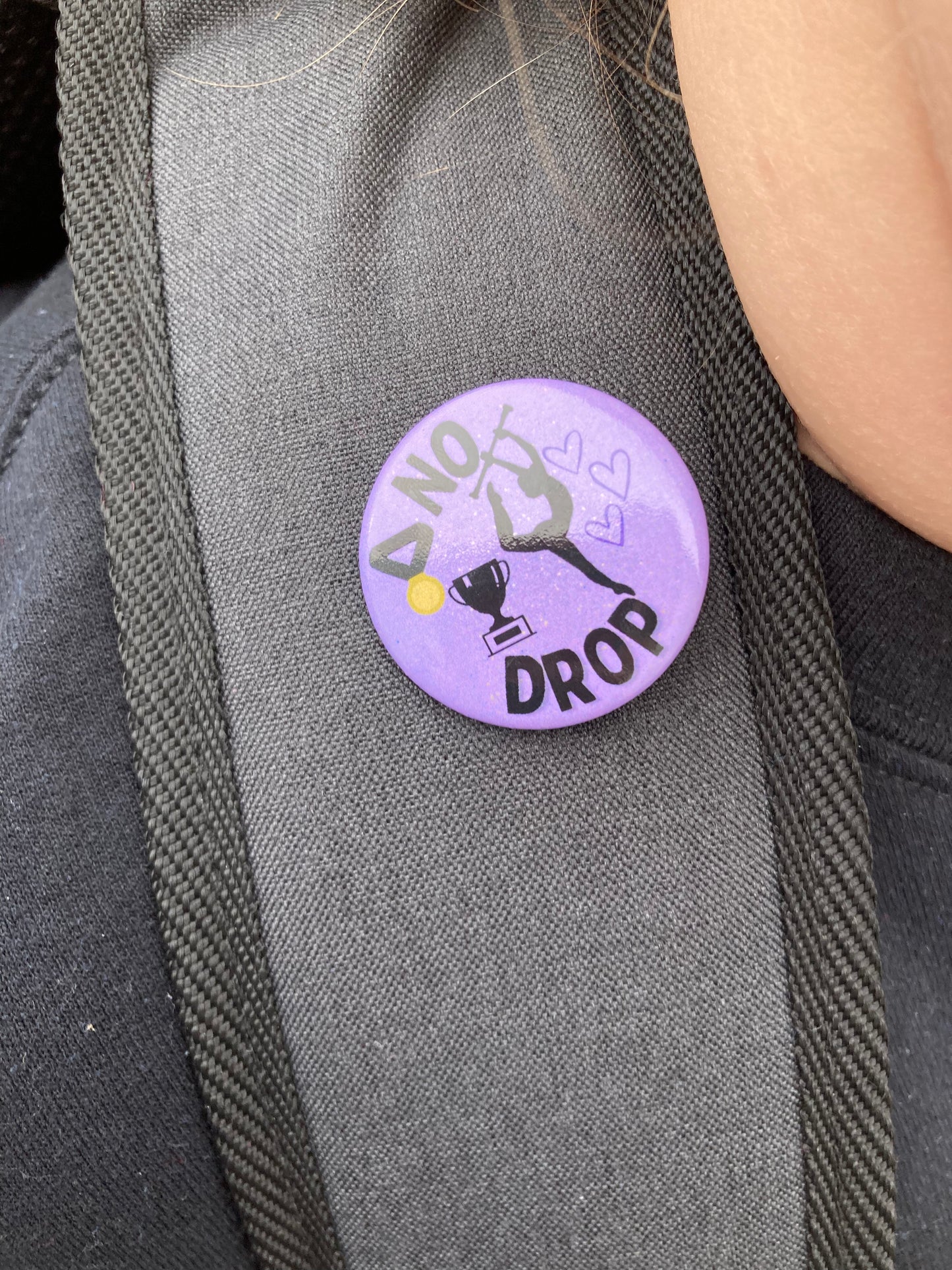 No Drop Baton Twirler Pinback Button, Baton Twirling Pin