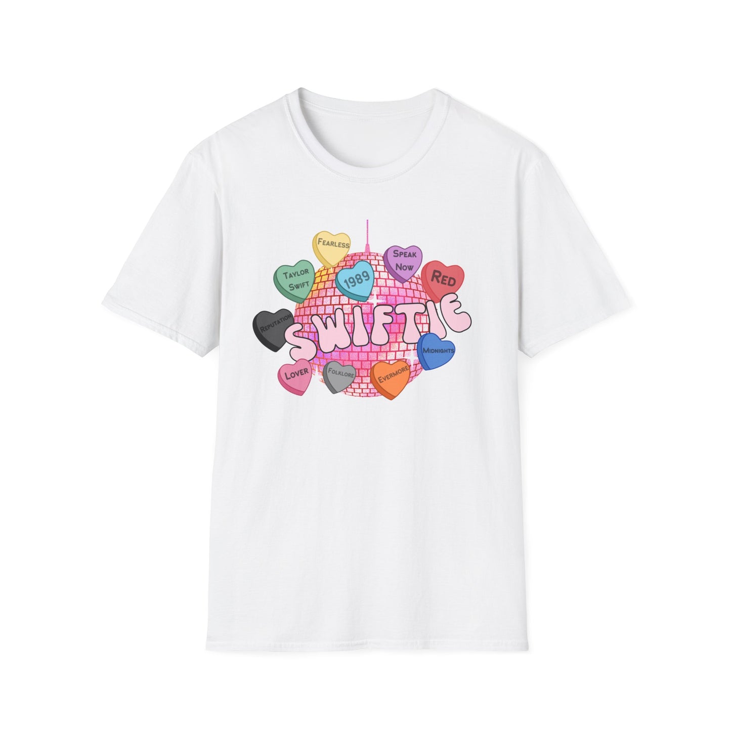 Swiftie Candy Hearts Unisex Softstyle T-Shirt, Taylor Swift Valentines Day T-Shirt