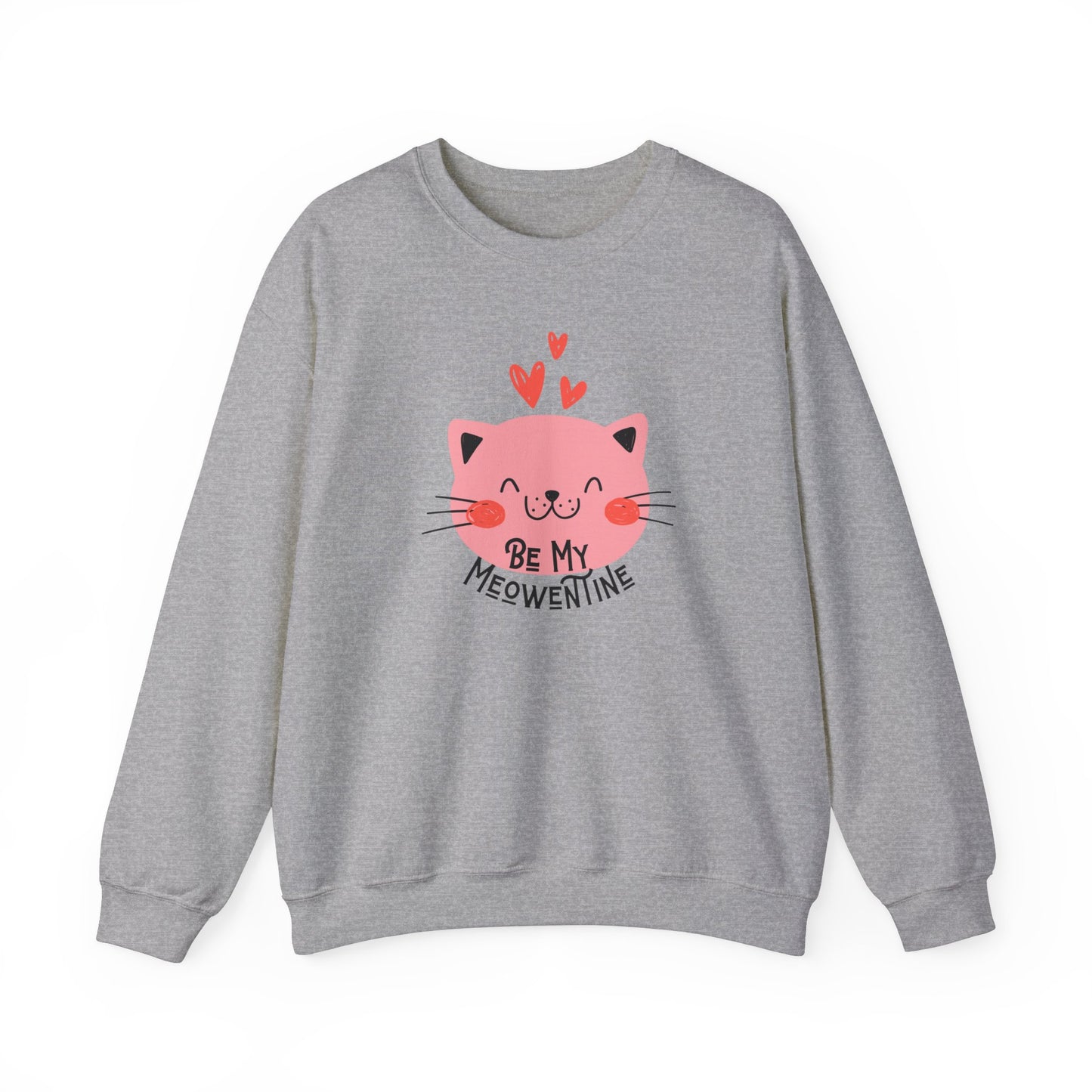 Be My Meowentine Valentines Day Unisex Heavy Blend Crewneck Sweatshirt, Cat Valentines Shirt, Gift for Her or Him for Valentines Day