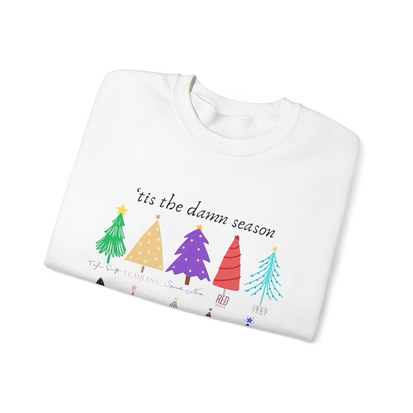 Tis the Damn Season Taylor Swift Christmas Tree Unisex Crewneck Sweatshirt, Swiftie Sweatshirt, Taylor Swift Fan Shirt, Swiftie Gift