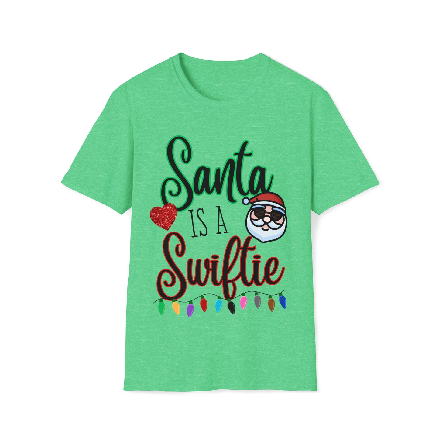 Santa is a Swiftie Unisex Softstyle Gildan T-Shirt, Taylor Swift Swiftie Gift, Santa Swiftie T-Shirt