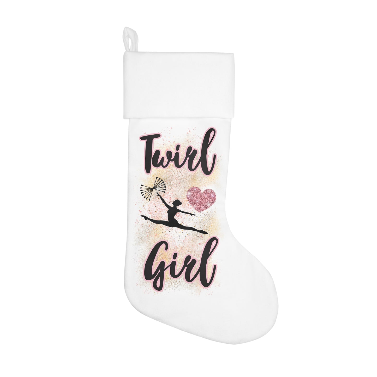 Twirl Girl Holiday Stocking, Baton Twirler, Majorette Christmas Stocking, Twirler Christmas Gift