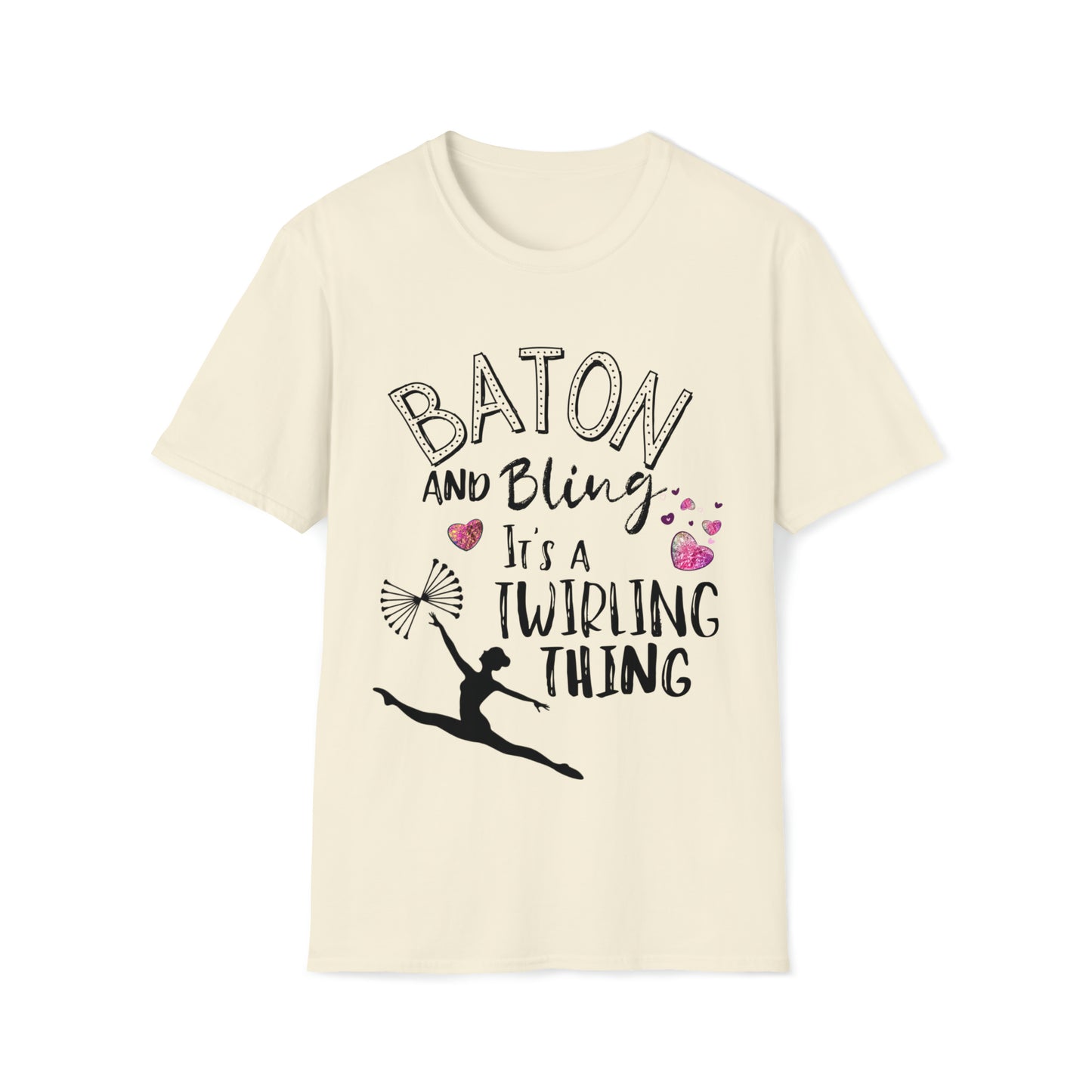 Baton and Bling It's a Twirling Thing Unisex Softstyle Gildan T-Shirt, Twirl Mom Gift, Baton Twirling T-Shirt