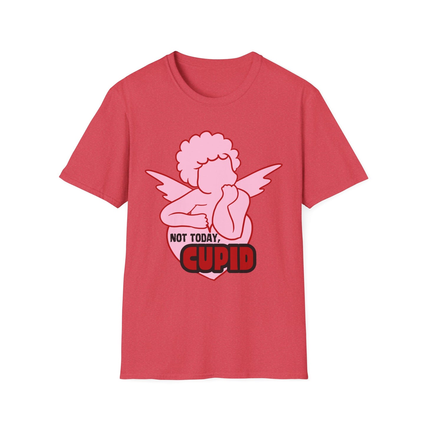 Not Today Cupid Unisex Softstyle T-Shirt, Funny Valentines Day T-Shirt, Gift for Her or Him for Valentines Day