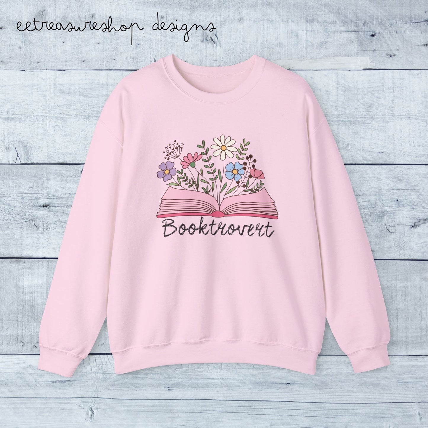 Booktrovert Floral Open Book Sweatshirt | Reading Lover Crewneck, Booklover Shirt