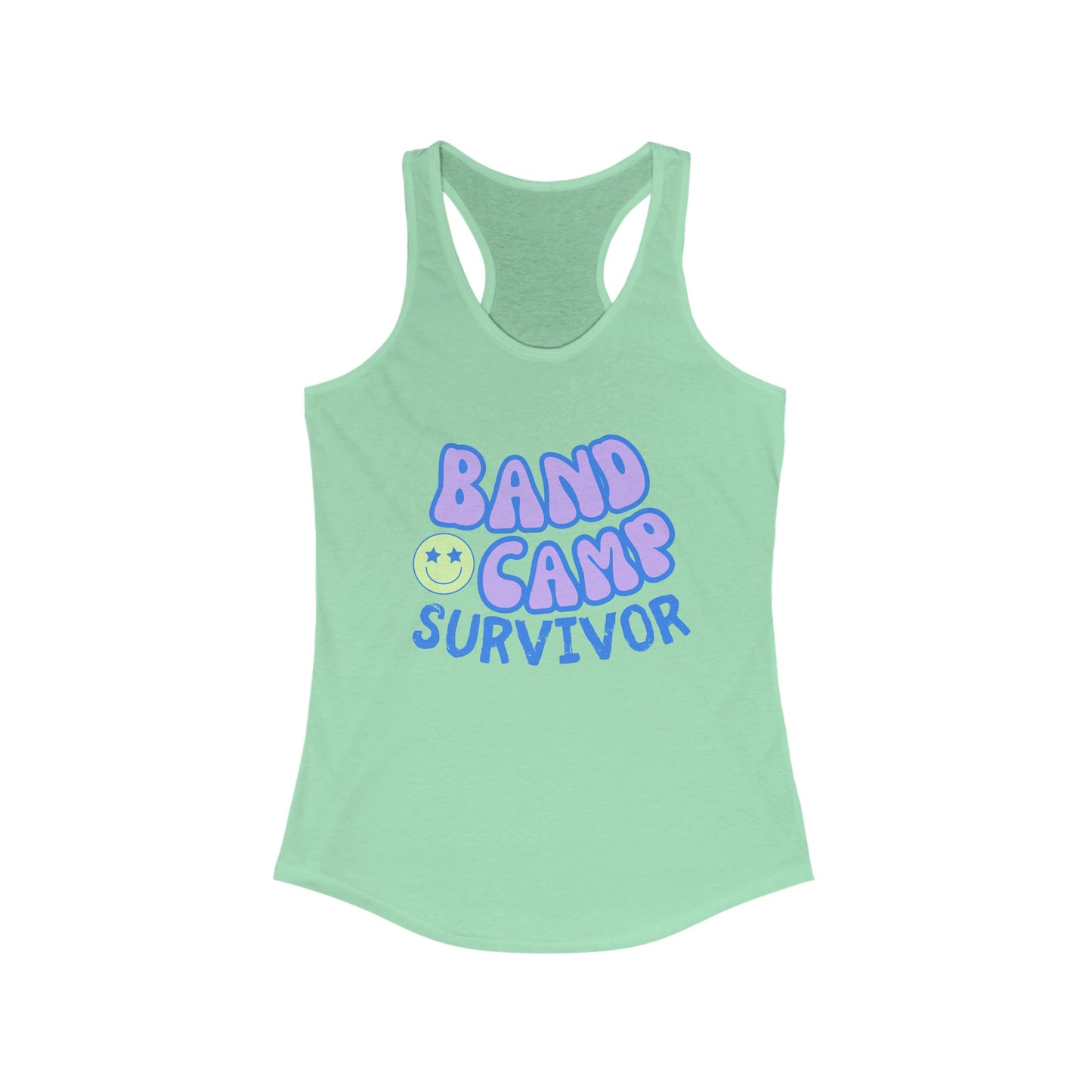 Band Camp Survivor Womens Ideal Racerback Tank, Marching Band Friend Birthday Gift