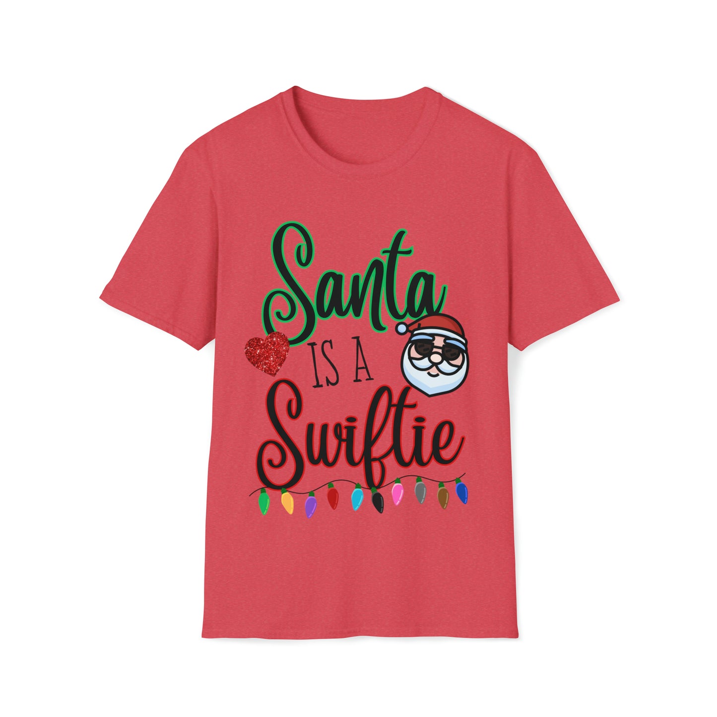 Santa is a Swiftie Unisex Softstyle Gildan T-Shirt, Taylor Swift Swiftie Gift, Santa Swiftie T-Shirt