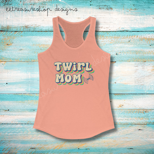 Twirl Mom Racerback Tank, Baton Twirler Mom Shirt, Women's Ideal Tank Top, Athlete Mom Gift, Gym Mom Apparel