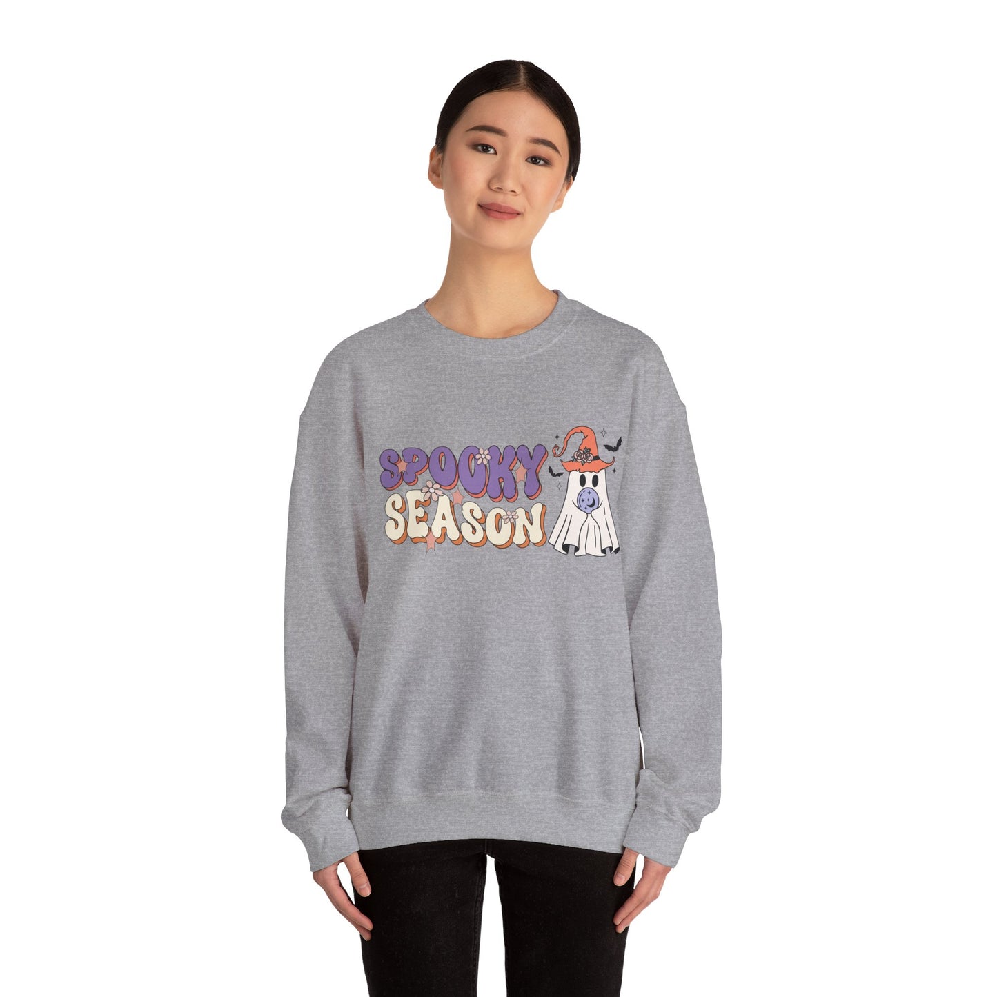 Spooky Season Cute Ghost Halloween Unisex Heavy Blend Crewneck Sweatshirt