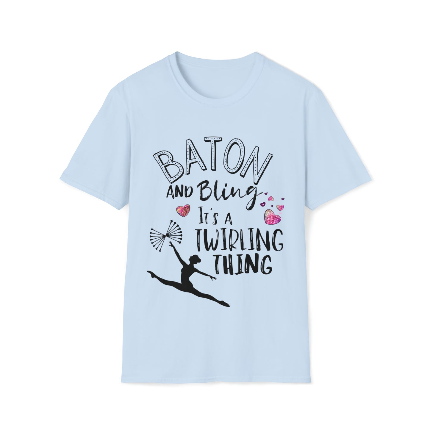Baton and Bling It's a Twirling Thing Unisex Softstyle Gildan T-Shirt, Twirl Mom Gift, Baton Twirling T-Shirt