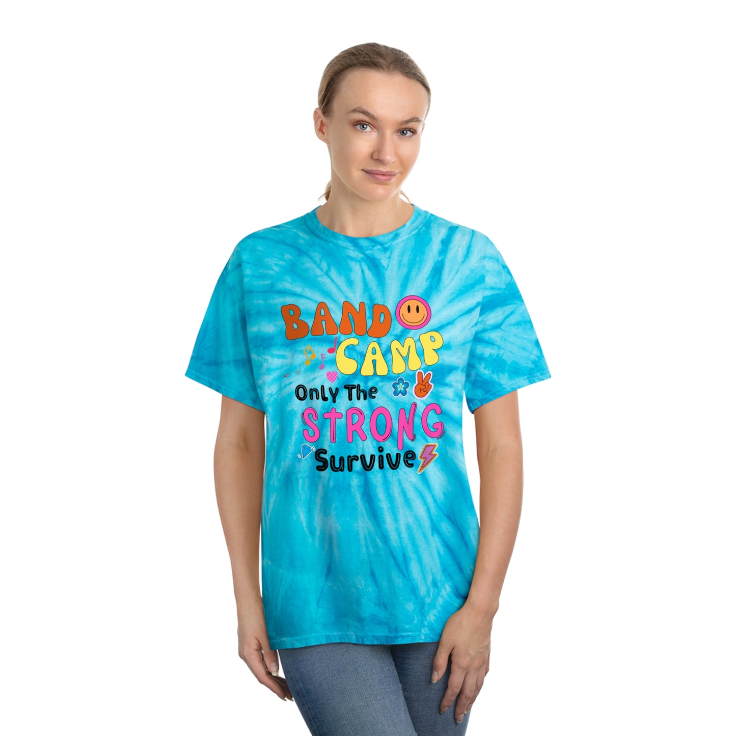 Band Camp Only the Strong Survive Retro Cyclone Tie-Dye Tee, Birthday Gift for Marching Band Friend