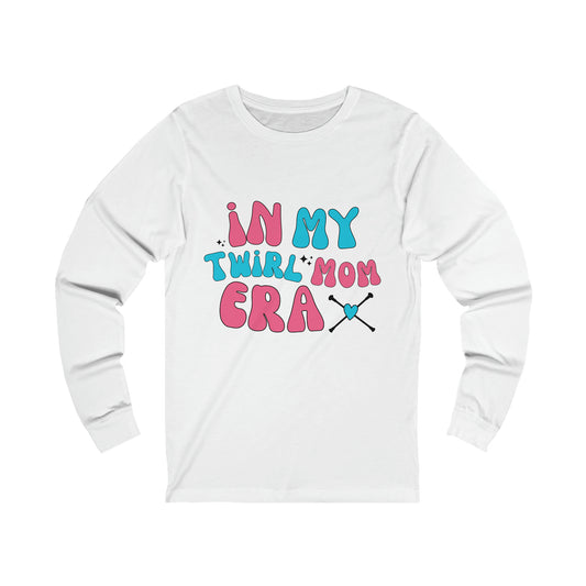 In My Twirl Mom Era Unisex Jersey Long Sleeve Tee, Baton Twirler Mom Shirt, Twirler Mom Gift