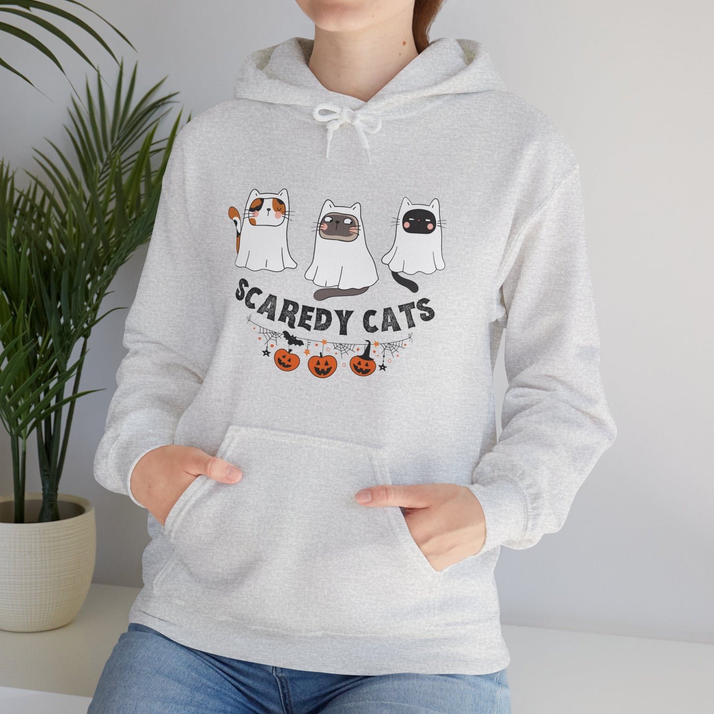 Scaredy Cats Cute Halloween Unisex Heavy Blend Hooded Sweatshirt