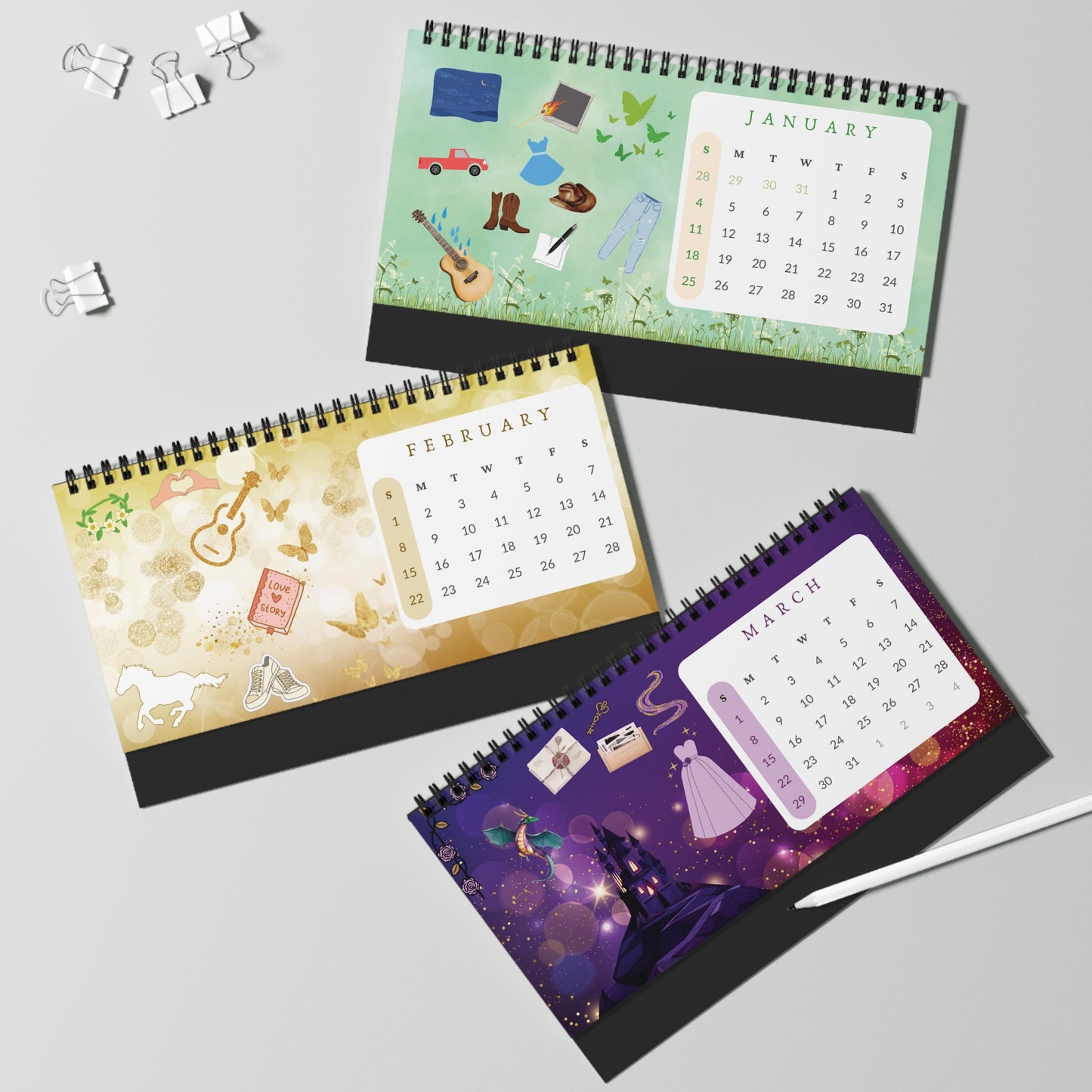 Eras Desktop Calendar, Christmas Gift for Music Fan, Music Lover Calendar, Musician Desk Calendar, Music Theme Christmas Present