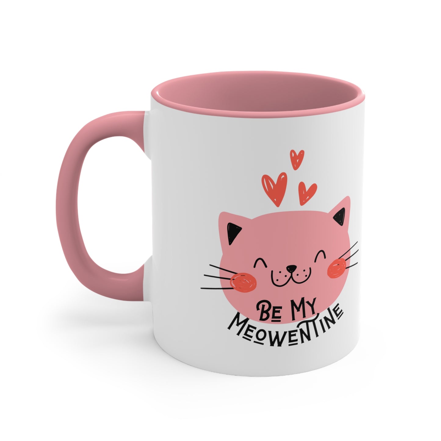 Be My Meowentine Valentines Coffee Mug, 11oz Cat Cute Coffee Cup, Cat Pink Cute Love Mug, Valentines Gift for Friend