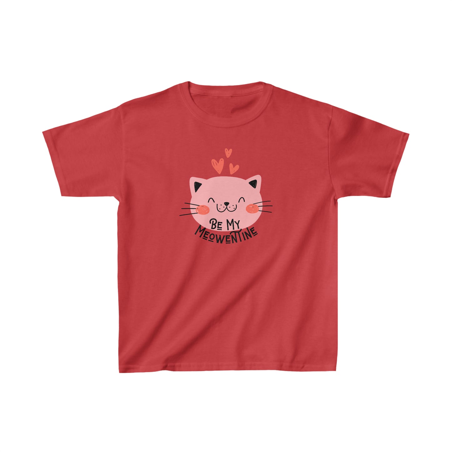 Be My Meowentine Kids Heavy Cotton Gildan Tee, Cat Valentines T-shirt, Kids Valentine Gift