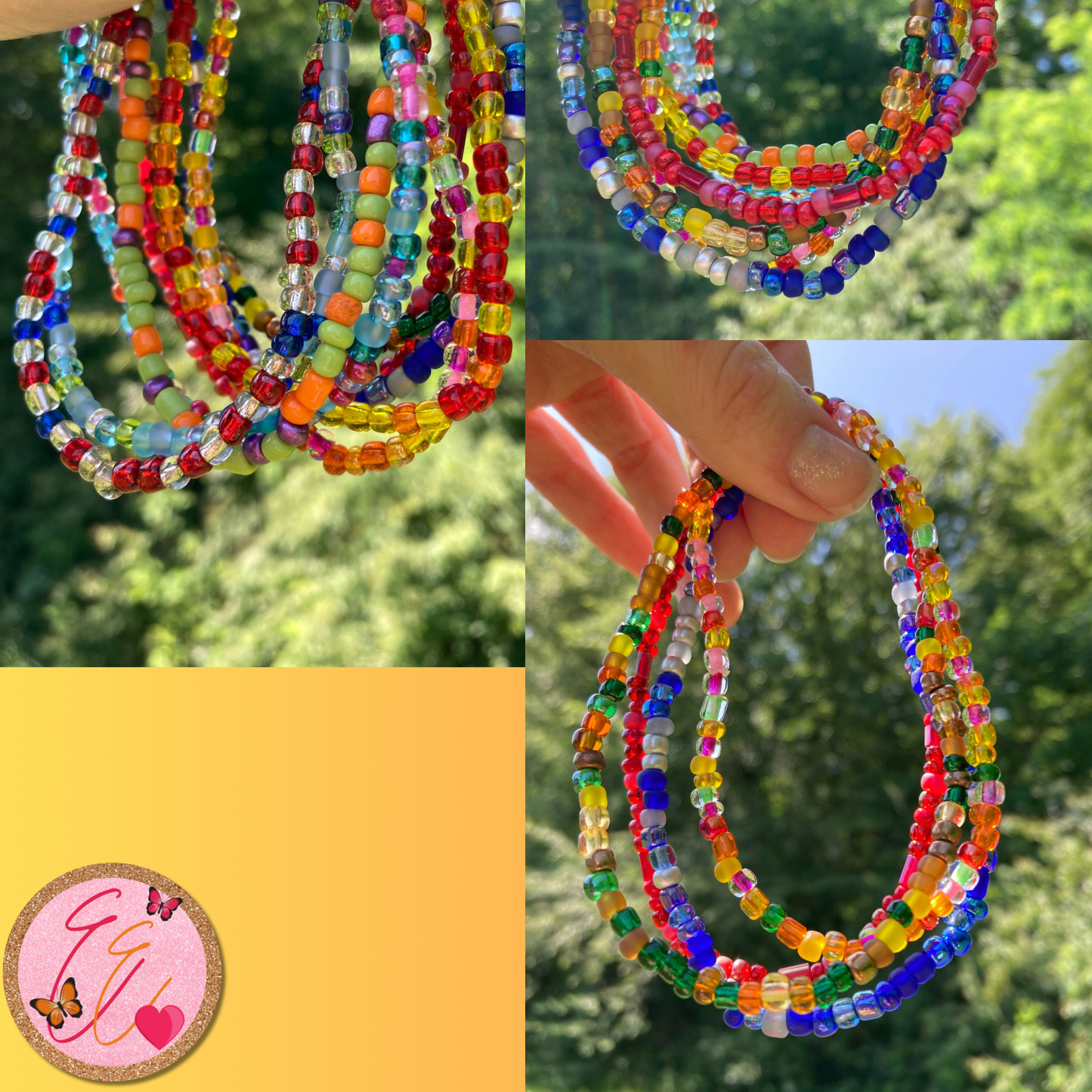 Stretchy Beaded Anklets, Glass Seed Bead Waterproof