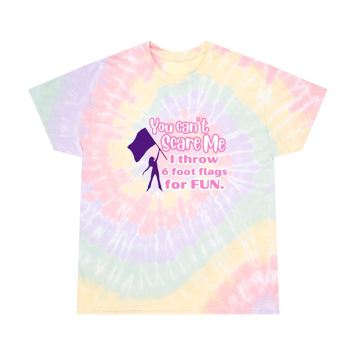 You Cant Scare Me Color Guard Spiral Tie-Dye Tee, Birthday Gift for Color Guard Friend