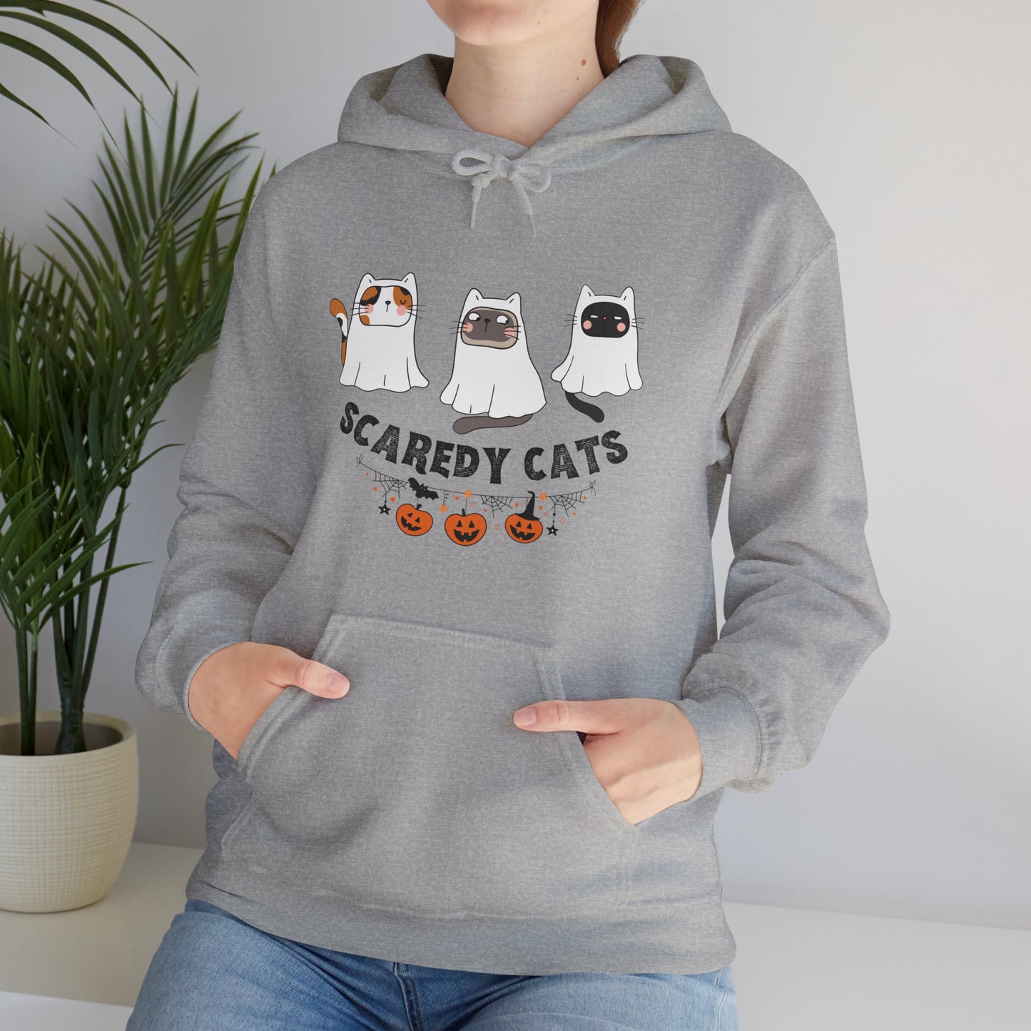 Scaredy Cats Cute Halloween Unisex Heavy Blend Hooded Sweatshirt