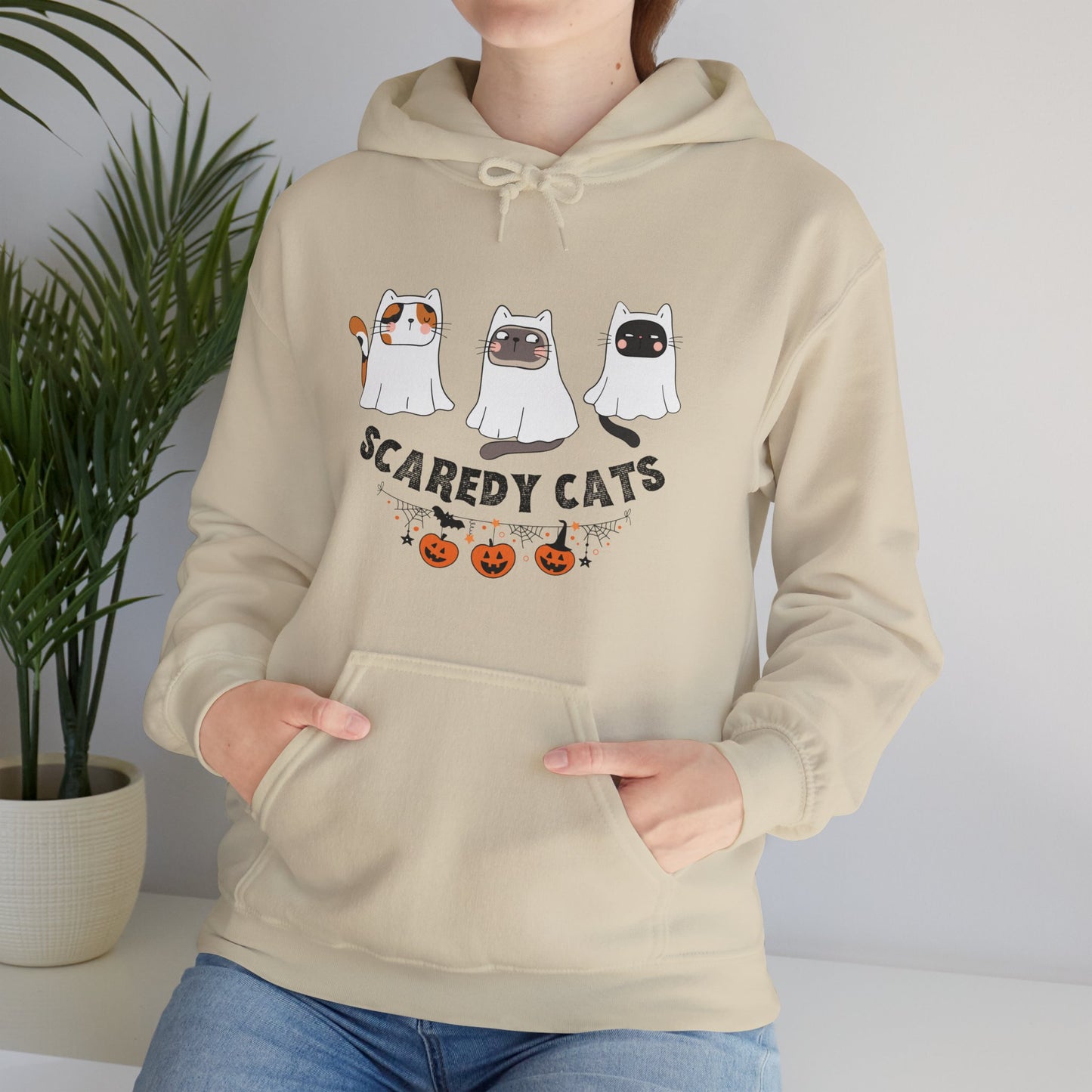 Scaredy Cats Cute Halloween Unisex Heavy Blend Hooded Sweatshirt