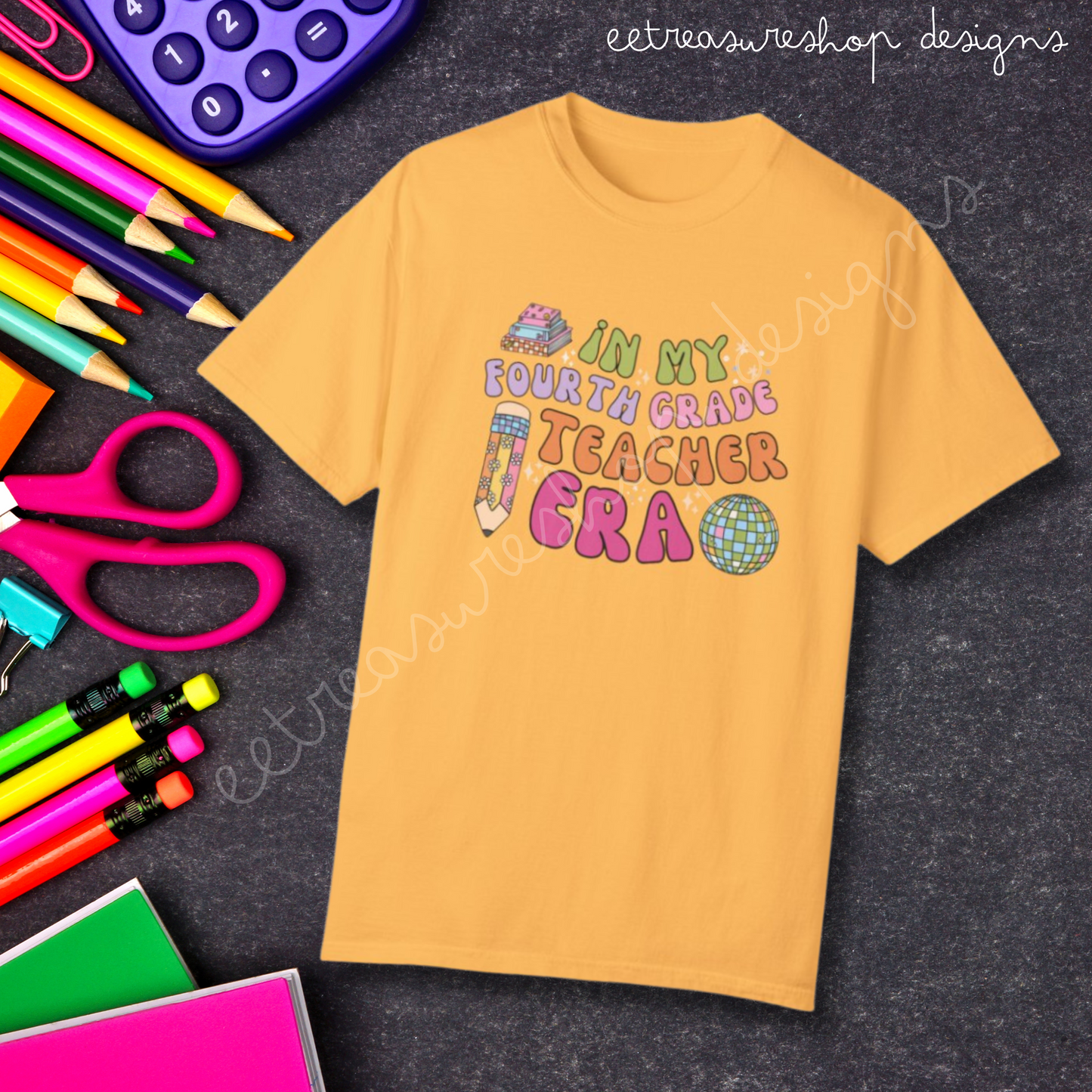 In My Fourth Grade Teacher Era Comfort Colors Unisex Garment-Dyed T-shirt, Back to School Gift for Teacher Friend