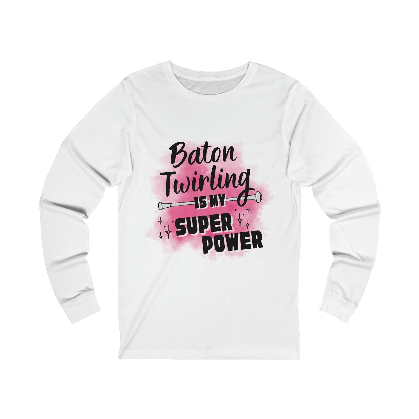 Baton Twirling is My Superpower Unisex Jersey Long Sleeve Tee, Baton Twirler Shirt, Twirler Gift