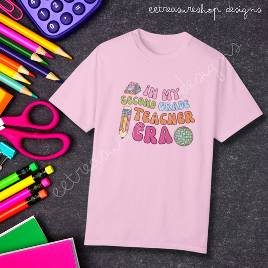 In My Second Grade Teacher Era Comfort Colors Unisex Garment-Dyed T-shirt, Back to School Gift for Teacher Friend