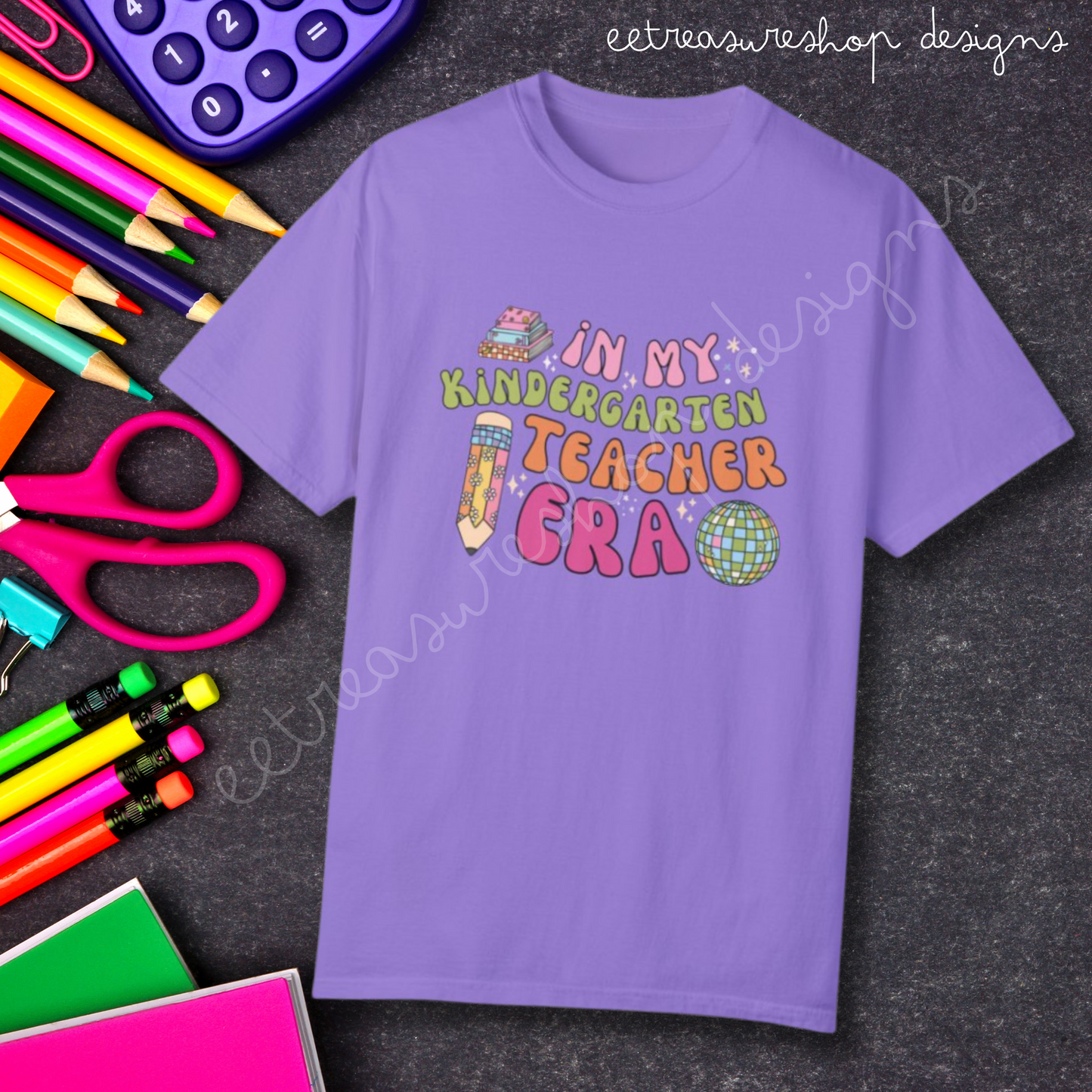 In My Kindergarten Teacher Era Comfort Colors Unisex Garment-Dyed T-shirt, Back to School Gift for Teacher Friend