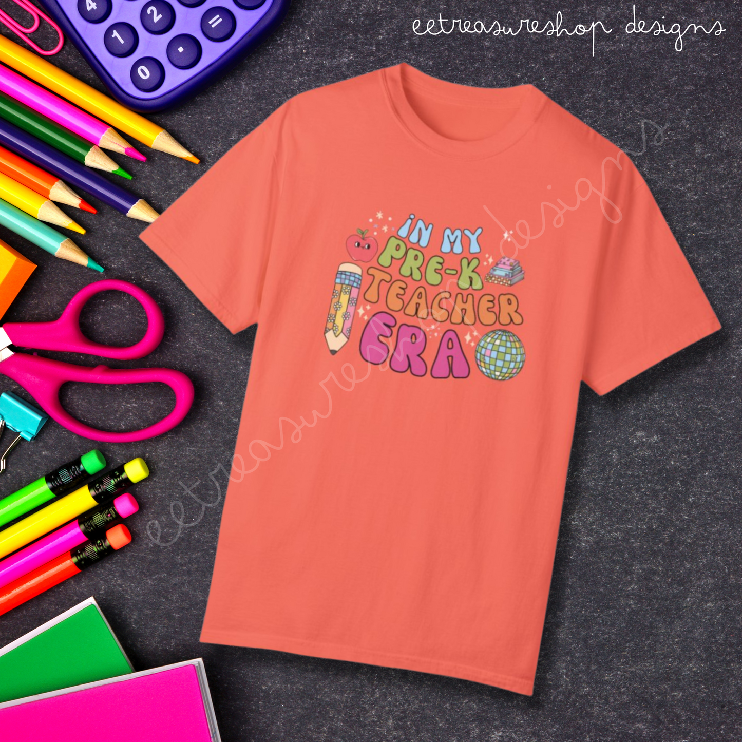 In My Pre-K Grade Teacher Era Comfort Colors Unisex Garment-Dyed T-shirt, Back to School Gift for Teacher Friend