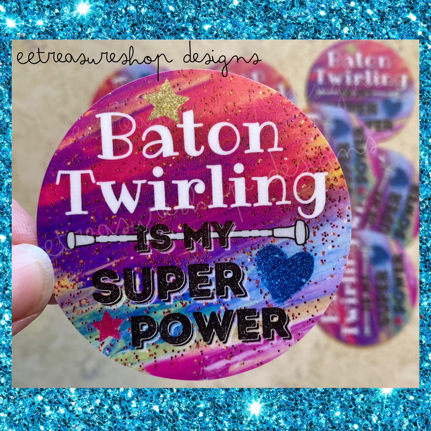 Baton Twirling Super Power Waterproof Vinyl Sticker
