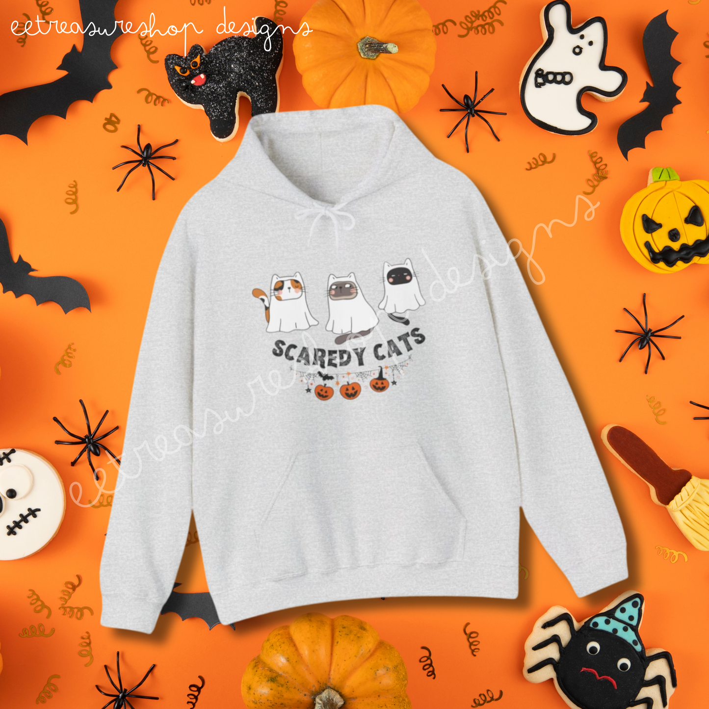 Scaredy Cats Cute Halloween Unisex Heavy Blend Hooded Sweatshirt