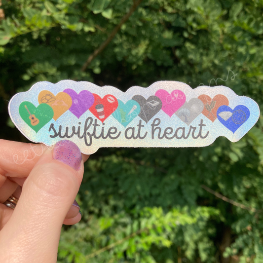 Swiftie Era Hearts Taylor Swift Inspired Holographic Waterproof Vinyl Sticker