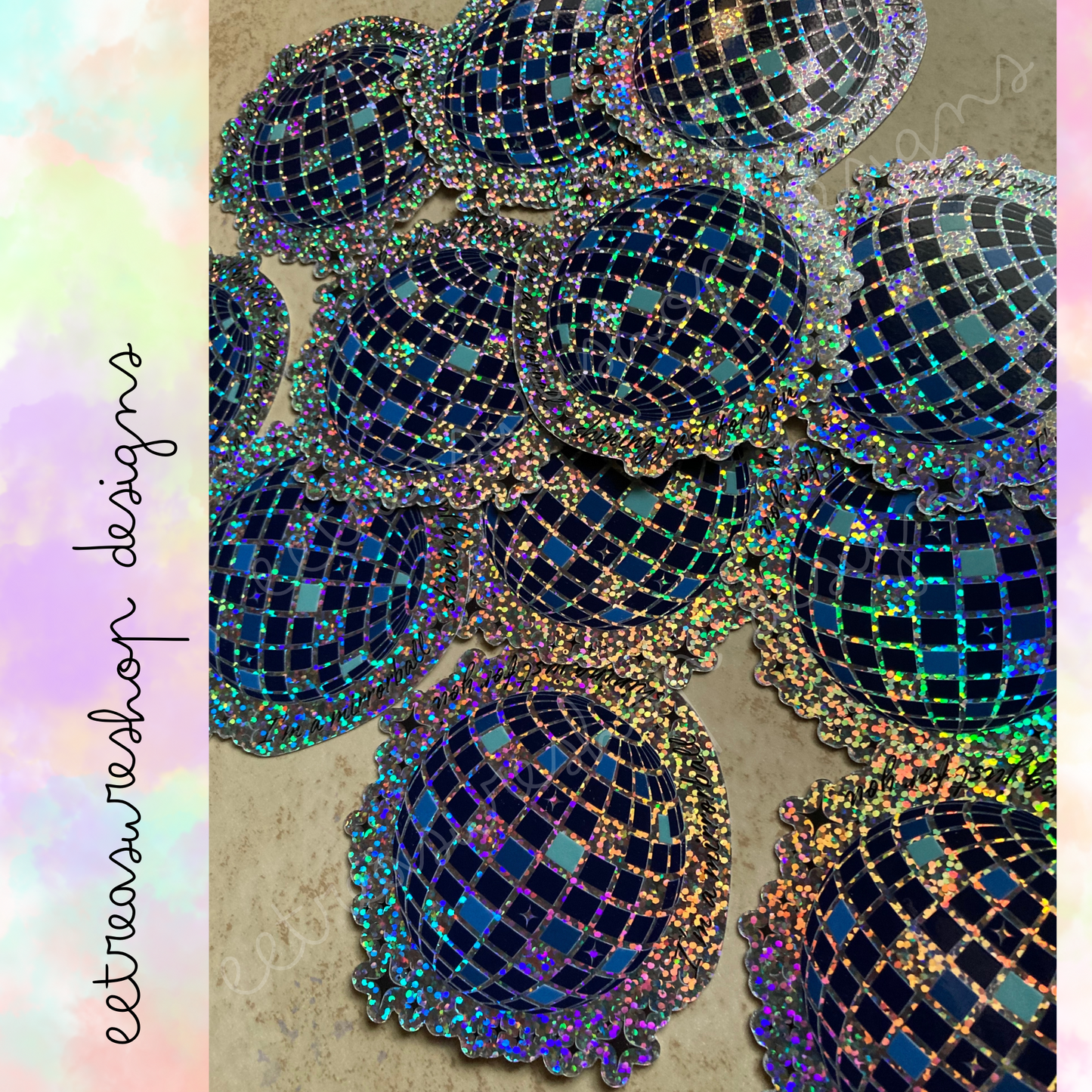 Swiftie Taylor Swift Inspired Mirrorball Holographic Glitter Waterproof Vinyl Sticker